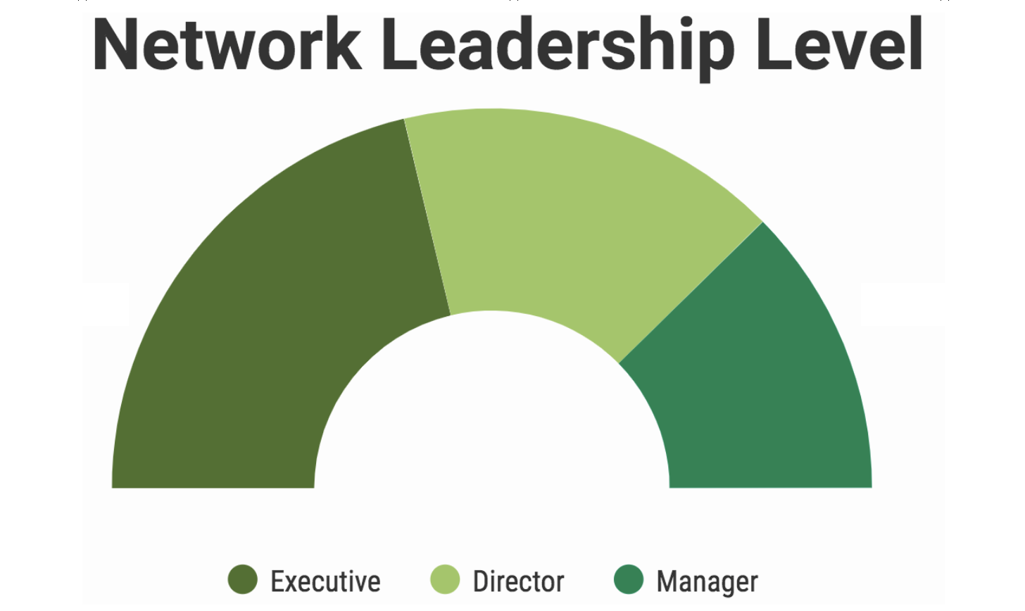 A breakdown of the leadership levels represented by LAUNCH network members